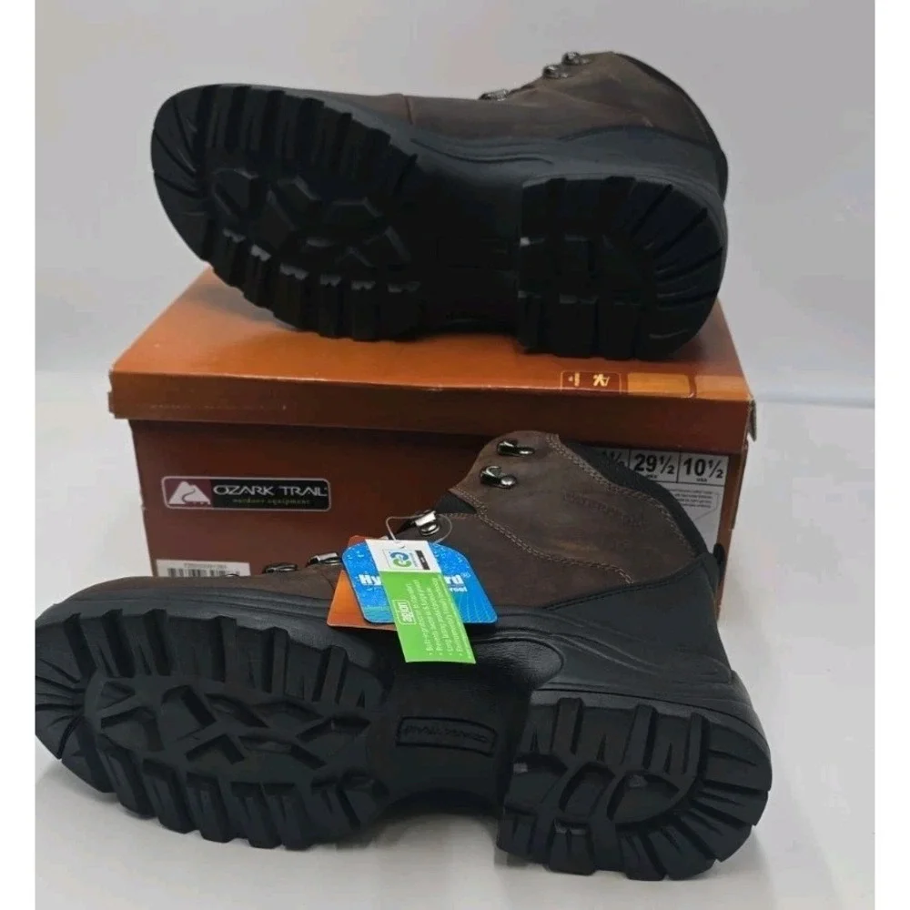 Ozark Trail Bandy II Men's Hiking Boots 10.5 W Dark Brown Leather Waterproof
